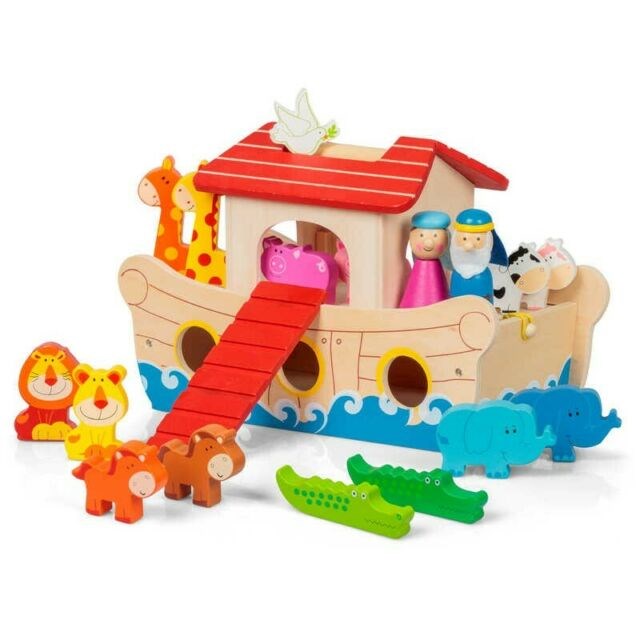 Tobar T23064 WOODEN NOAH'S ARK PLAYSET (6823204913334)