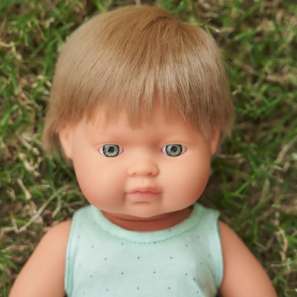 Miniland - Baby Doll - Caucasian Dark Blonde Boy 38cm (8088884379874)