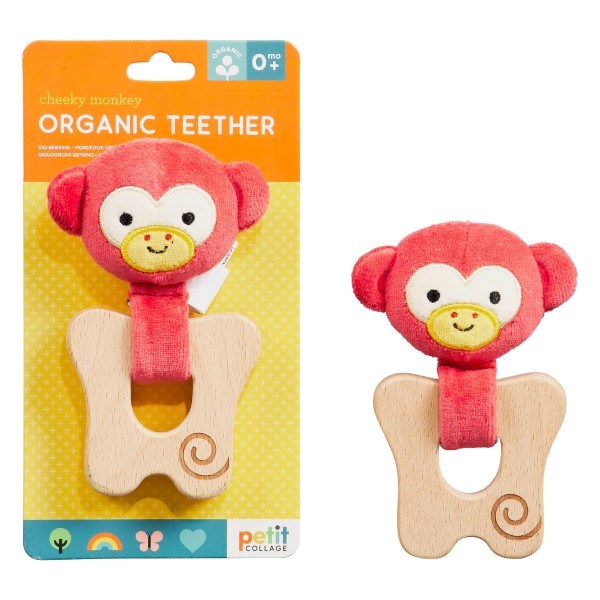 Petit Collage Cheeky Monkey Organic Teether (7509450227938)