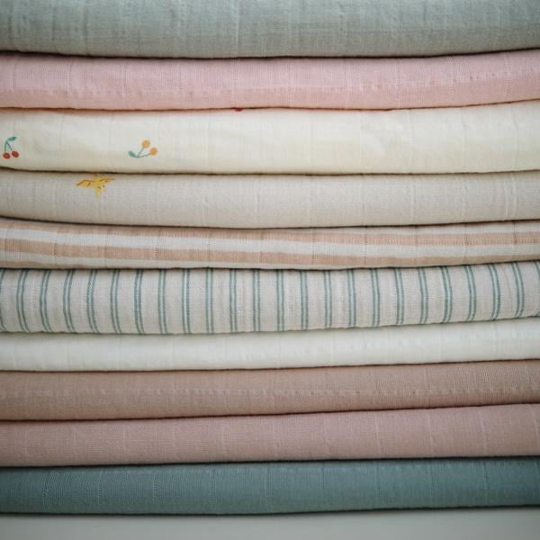 Mushie Muslin Swaddle Blanket Organic Cotton- Rose Vanilla (7437957267682)