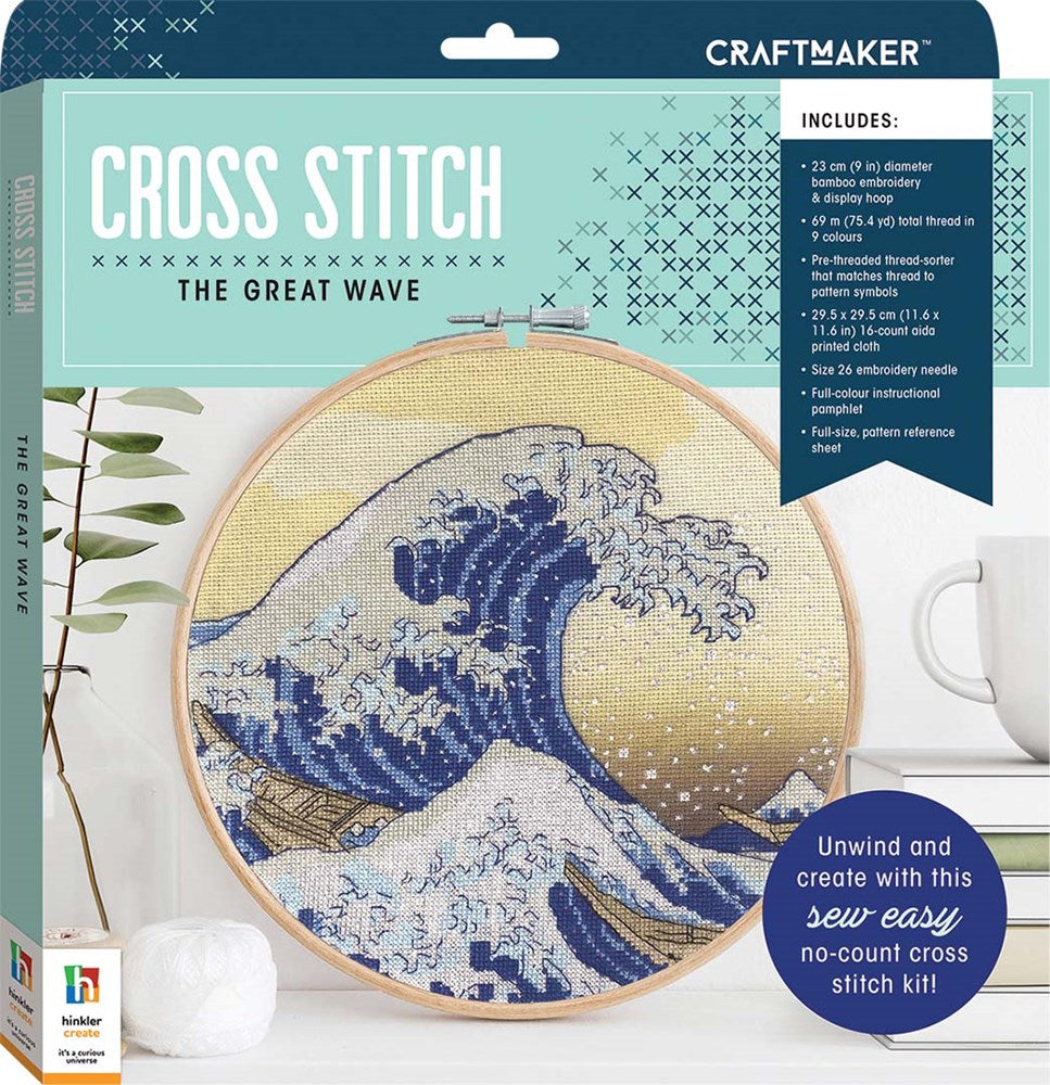 Hinkler Craft Maker Cross-stitch Kit: The Great Wave Off Kanagawa (8264132591842)