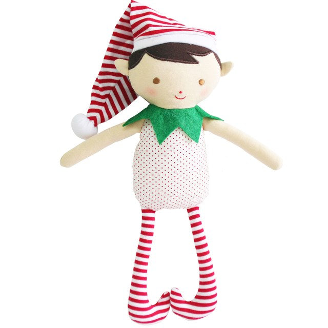 Alimrose Cheeky Elf Rattle- Green Spot (7013169692854)