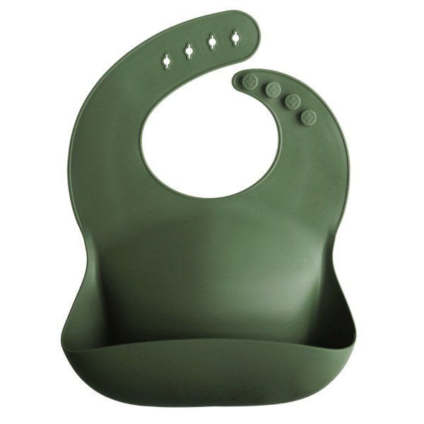 Mushie Silicone Baby Bib- Forest Green (7448383160546)