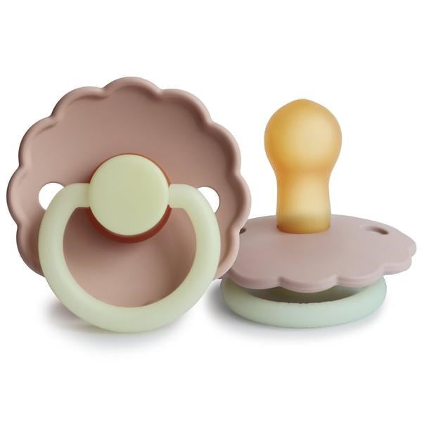 Frigg Pacifier Daisy Blush Night Latex Size 1 (7457167638754)