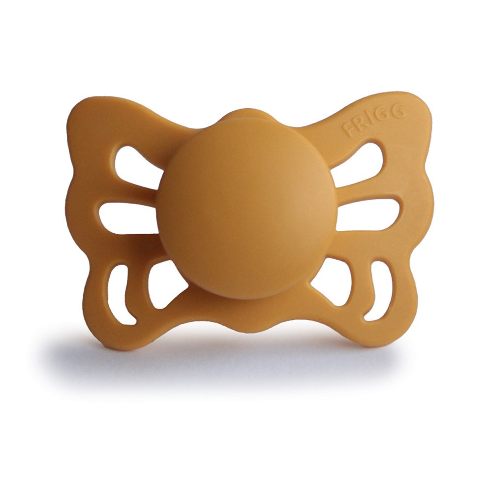 FRIGG Anatomical Butterfly Silicone Pacifier (Honey Gold) Size 1 (8030182473954)