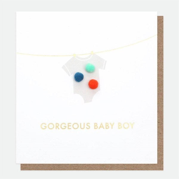 Mini Pom Pom Baby Boy Card (7097058984118)