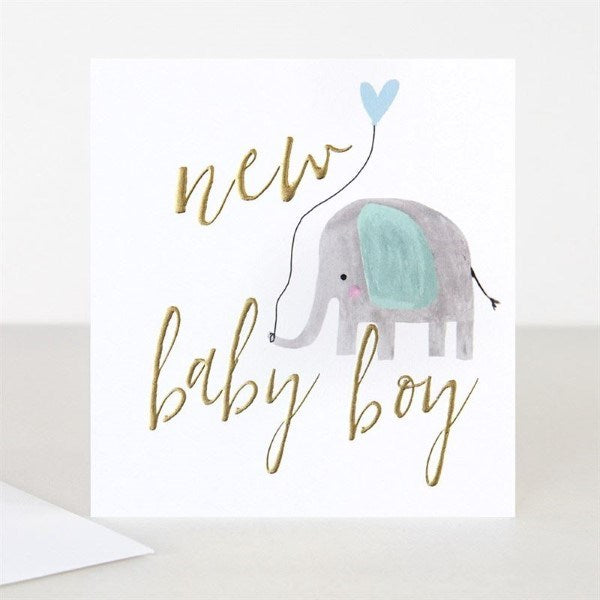 New Baby Boy Card- Elephant (7097060065462)