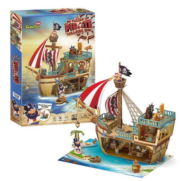 CubicFun Kids - Pirate Treasure Ship 3D Puzzle (7813027594466)