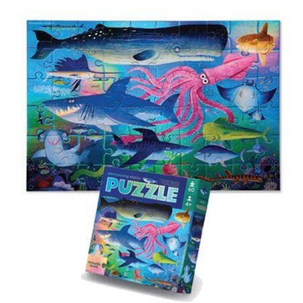 Crocodile Creek 60pc Foil Puzzzle Shimmering Shark (8264131969250)