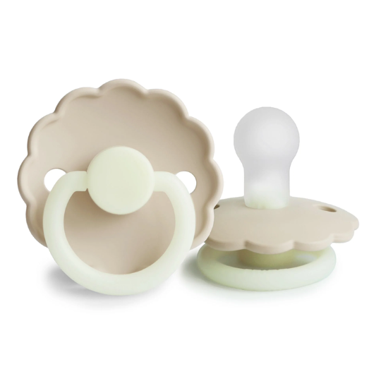 Frigg Pacifier Daisy Cream Night Silicone Size 2 (8015159099618)