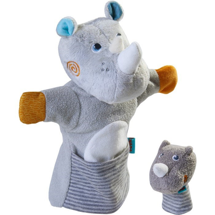 Haba Glove Puppet Rhino With Calf (6866245353654)