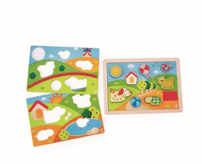 Hape Sunny Valley Puzzle 3 in 1 (8264121843938)