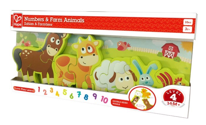 Hape Numbers & Farm Animals Puzzle (8264122400994)