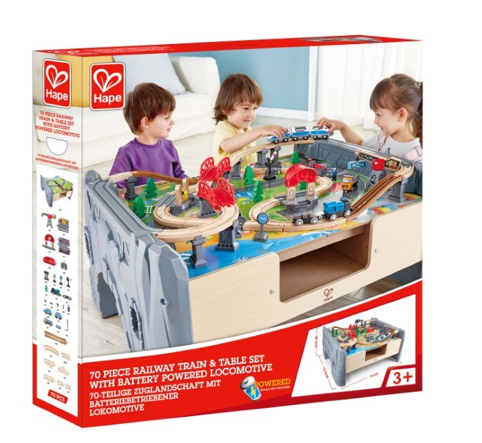 Hape 70pc Railway Train and Table Set (8264125317346)