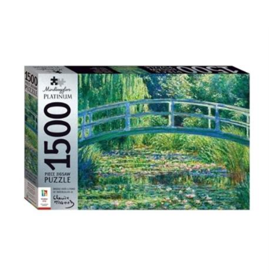 Hinkler Mind-bogglers 1500pc Platinum: Bridge Over a Pond of Water Lilies (8264134951138)