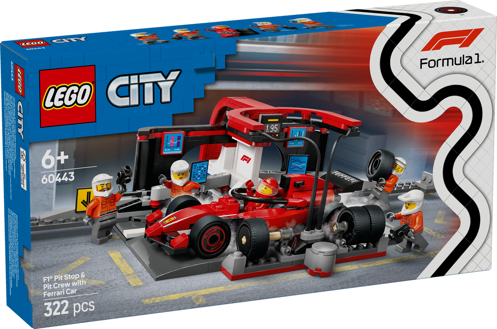 LEGO CITY F1 Pit Stop & Pit Crew with Ferrari Car 60443 (8776116568290)