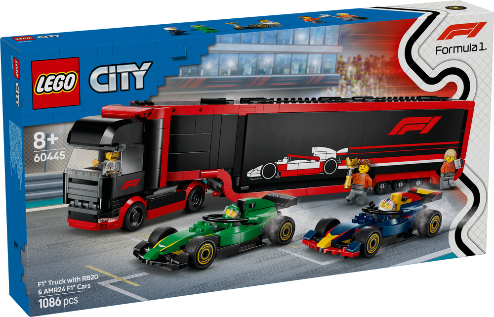 LEGO CITY F1 Truck with RB20 & AMR24 F1 Cars 60445 (8776116928738)