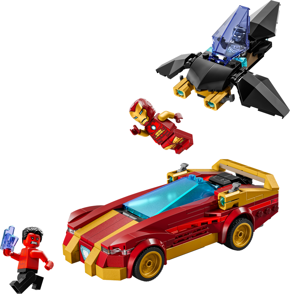 LEGO Super Heroes Marvel Iron Man Car & Black Panther vs. Red Hul 76310 (8776118829282)