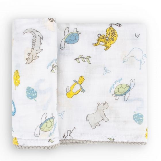 Little Linen Weego Muslin Wrap - Painted Jungle (8266186227938)