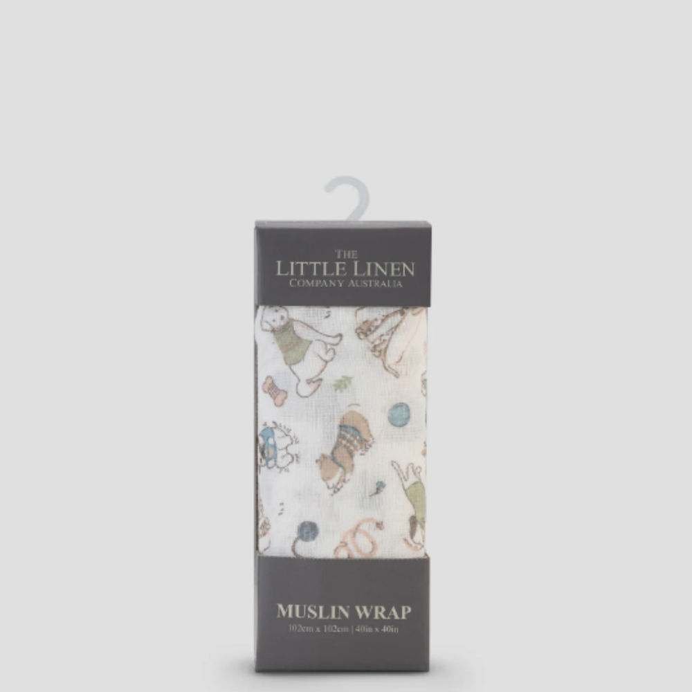 Little Linen TLLC Muslin 1pk Prints - Barklife Dog (8266184589538)