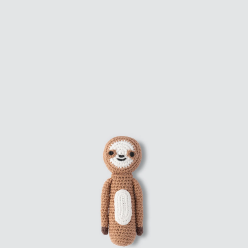 Little Linen Crochet Rattle - Sleepy Sloth (8266185998562)