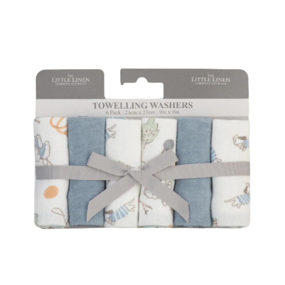 Little Linen TLLC Towelling Washer 6pk - Barklife Dog (8266183803106)