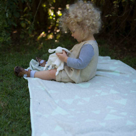 Little Linen Cotton Cot Knit Blanket Sega (8266187833570)