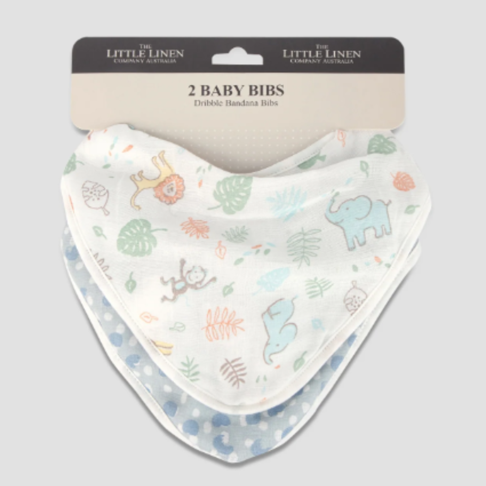 Little Linen TLLC Bib Safari Bear 2Pk (8266183868642)