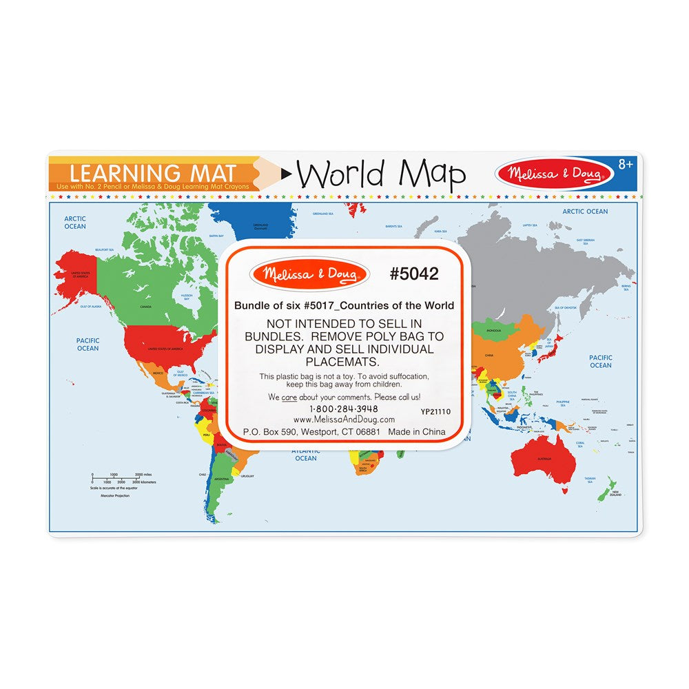 Melissa and Doug Countries of the World Write-a-Mat (8303239659746)