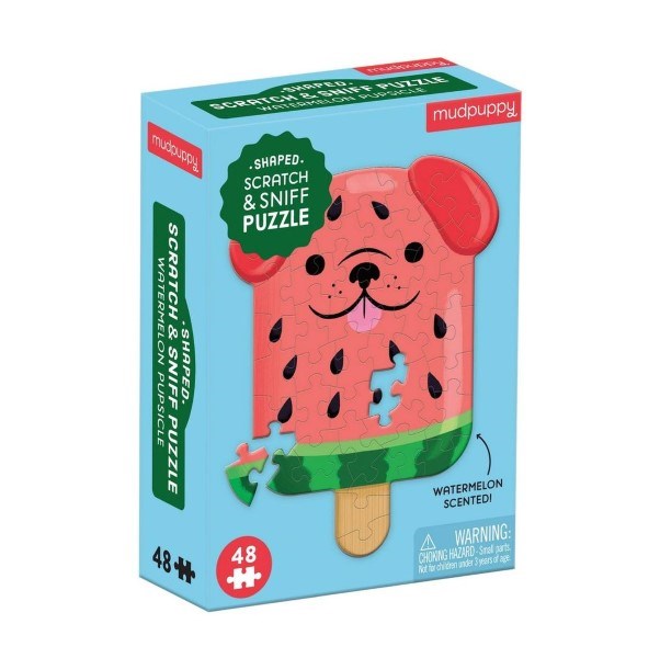 Mudpuppy Watermelon Pupsicle 48 Piece Scratch and Sniff Shaped Mini Puzzle (7762947113186)