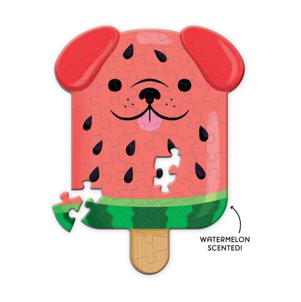 Mudpuppy Watermelon Pupsicle 48 Piece Scratch and Sniff Shaped Mini Puzzle (7762947113186)