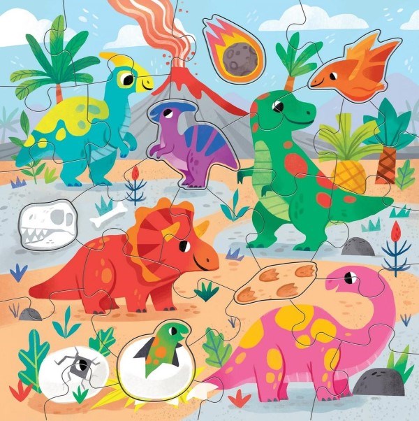 Mudpuppy Dinosaur Park 25 Piece Floor Puzzle with Shaped Pieces (7762947768546)