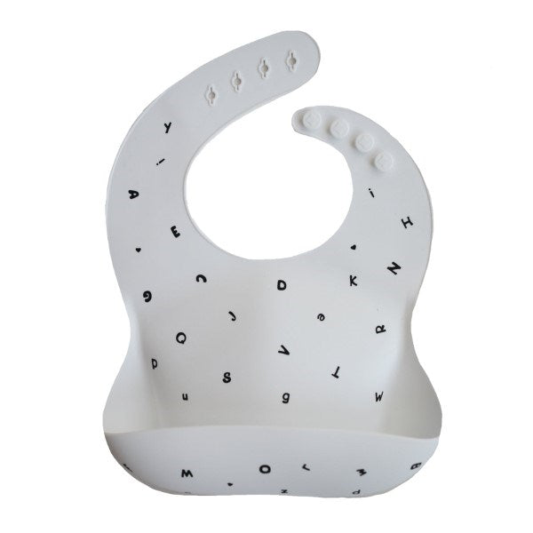 Mushie bib- White Letters (7505791942882)