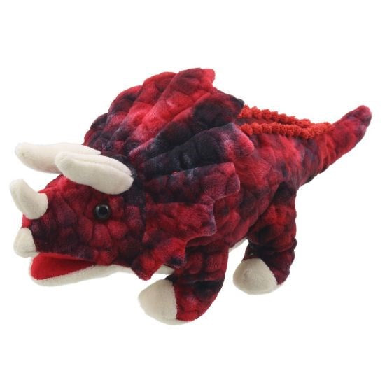 Puppet Co. Baby Dinos - Baby Triceratops (Red) (8266214375650)