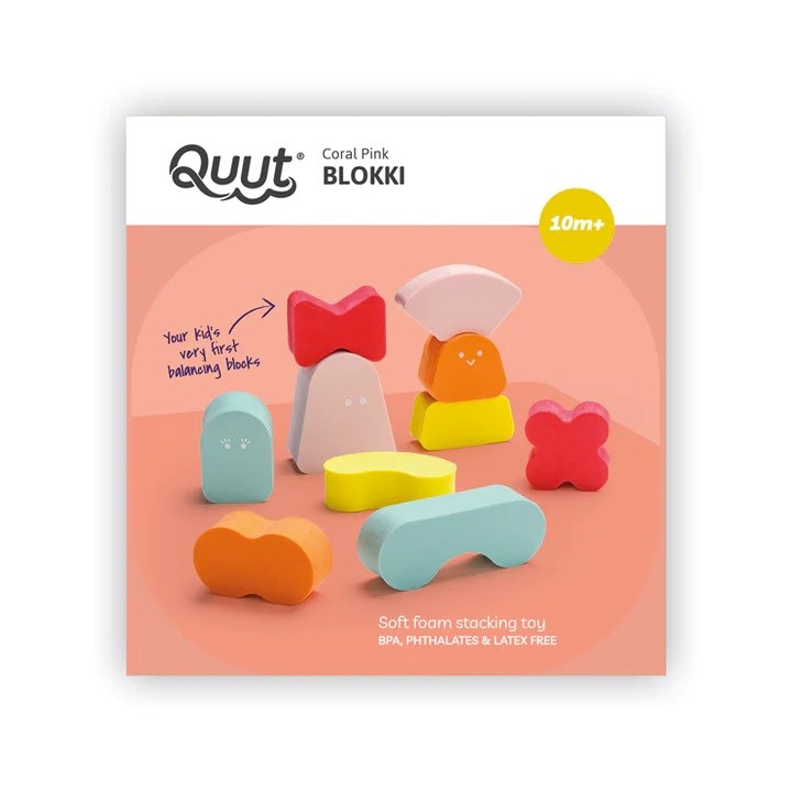 Quut Blokki Balancing Shapes Coral Pink (8239150432482)