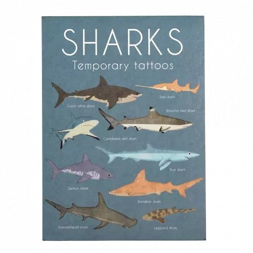 Rex London Shark Temporary Tattoos (2 sheets) (8102006030562)