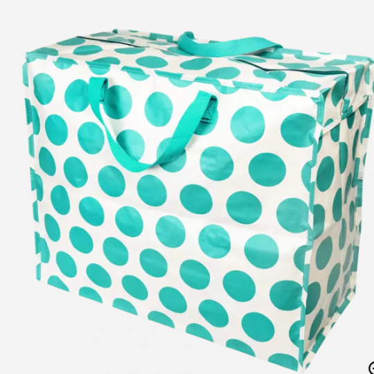 Rex London Turquoise on white Spotlight Jumbo Storage Bag (8291971432674)