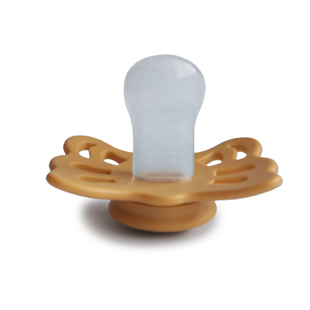 FRIGG Anatomical Butterfly Silicone Pacifier (Honey Gold) Size 1 (8030182473954)