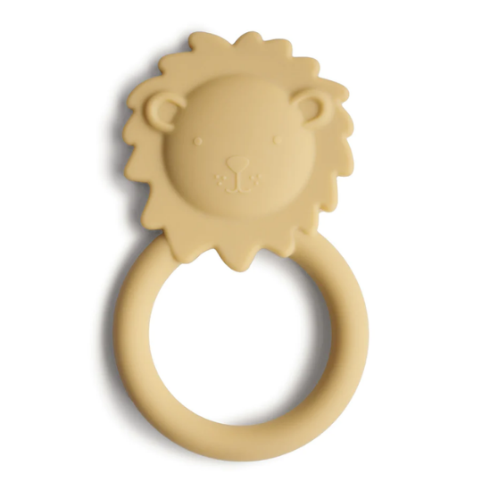 Mushie Teether Lion Soft Yellow (7813025988834)