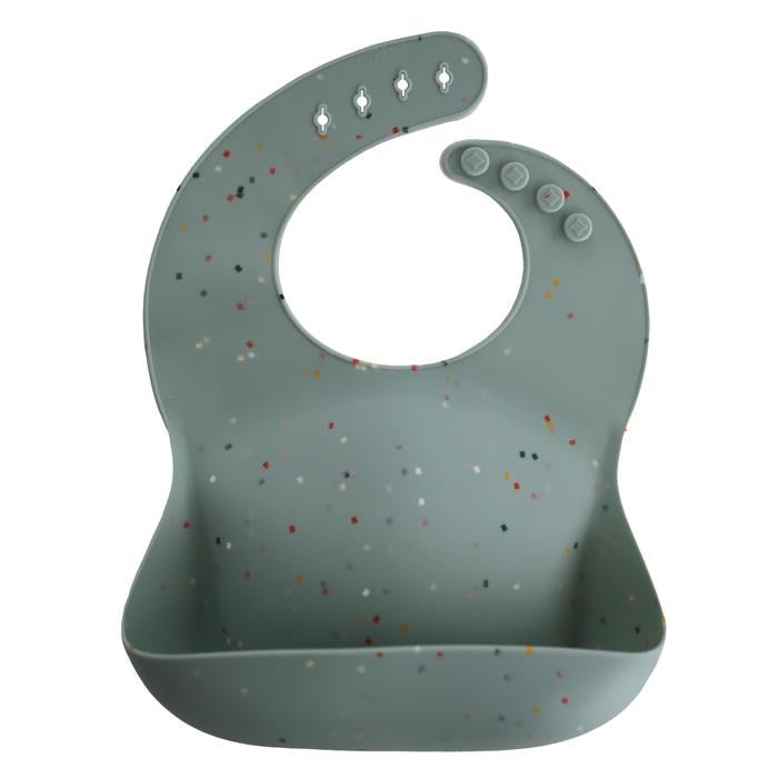 Mushie Bib- Cambridge Blue Confetti (7463387365602)