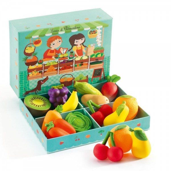 Djeco Louis & Clementine- Fruit and Vege Set - 12 pcs (7762936103138)