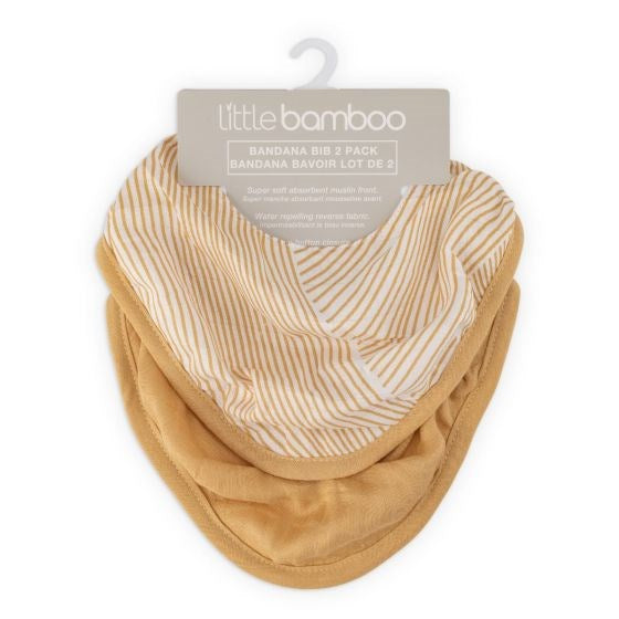 Little Linen Lt Bamboo Muslin Bibs 2Pk - Marigold (8266184392930)