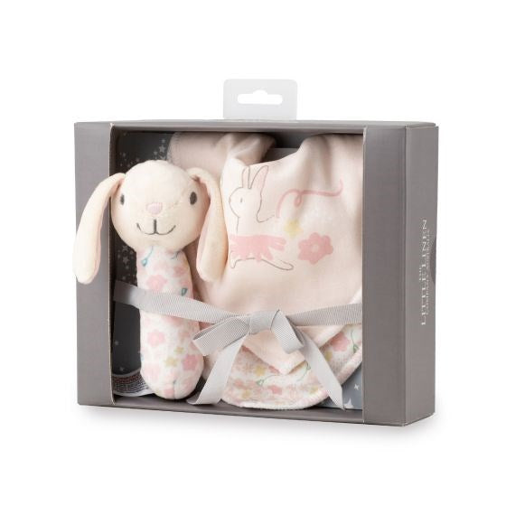 Little Linen Rattle & Bib Set - Ballerina Bunny (8266187669730)