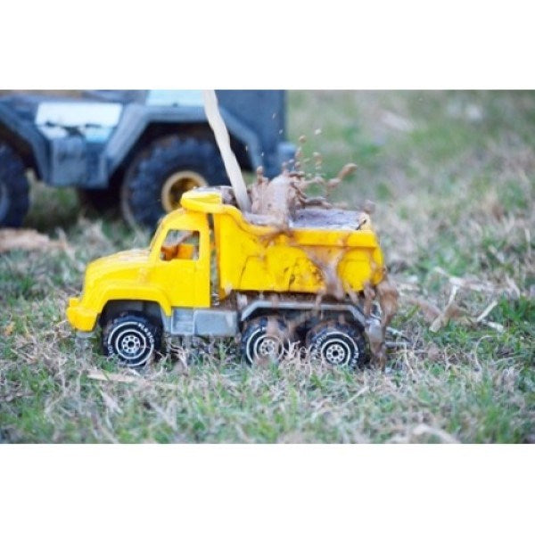 Plasto Yellow Construction Set Small 26 cm - 3 Vehicles Assorted (7820291473634)