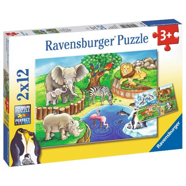 Ravensburger Animals in the Zoo Puzzle 2x12pc (8076829917410)