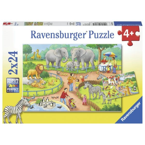 Ravensburger A Day at the Zoo Puzzle 2x24pc (8076830048482)