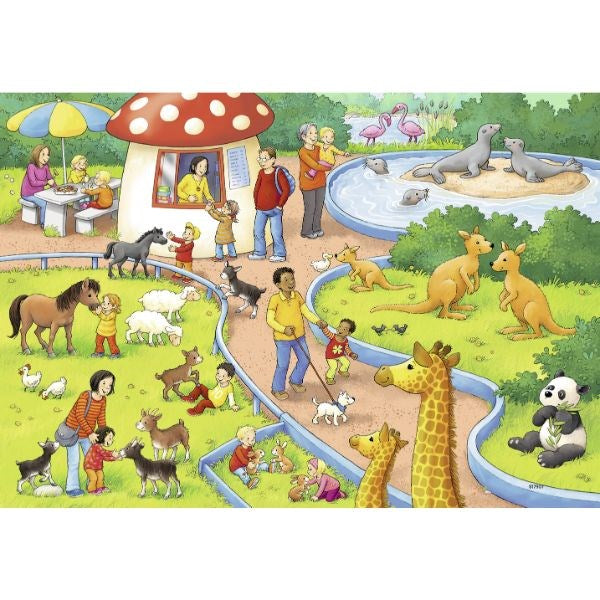 Ravensburger A Day at the Zoo Puzzle 2x24pc (8076830048482)